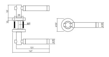 ProGriff TD-Senta auf Rosette–Chrom/Nickel matt